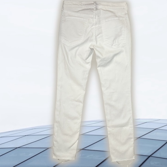 Rag & Bone White ‘Dre Capri’ Skinny Leg Jeans with Raw Hem Size 25 - Picture 8 of 16